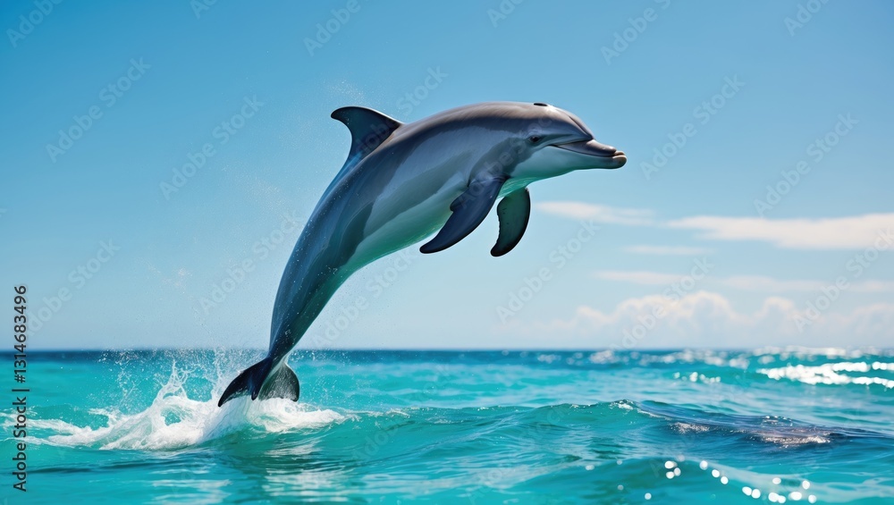 Fototapeta premium Adult Bottlenose Dolphin, tursiops truncatus, Leaping