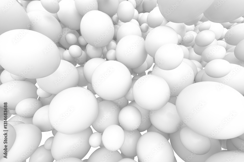 Abstract white sphere composition for modern interior design. 3d render Abstract white sphere composition for modern interior design. 3d render