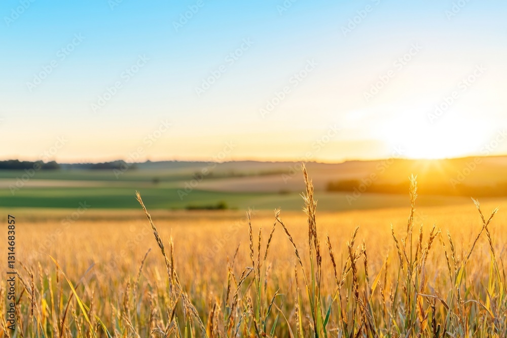 Fototapeta premium Golden Hour in the Wheat Field.
