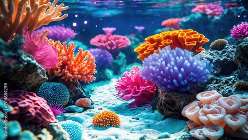 Fototapeta Naklejka Na Ścianę i Meble -  Beautiful colorful coral reefs underwater.