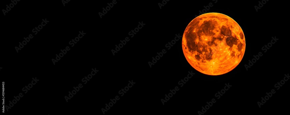 Obraz premium A full moon illuminating a dark night sky