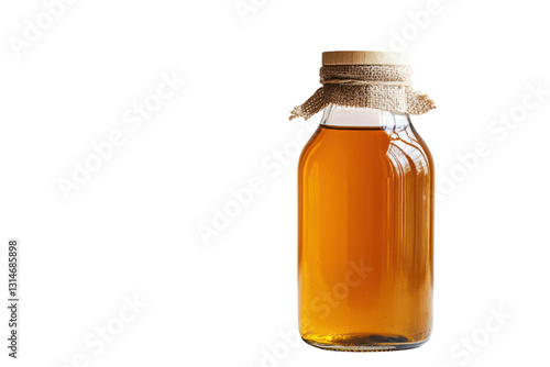 Raw organic kombucha tea in a bottle isolated on transparent background