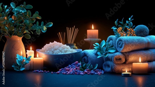 Serene Spa Still Life with Candlelight