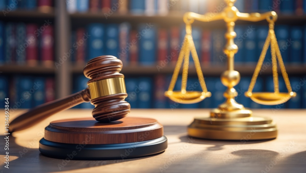 Judge gavel alongside a team meeting at a law firm in the background. Concepts of law. Judge gavel alongside a team meeting at a law firm in the background. Concepts of law.