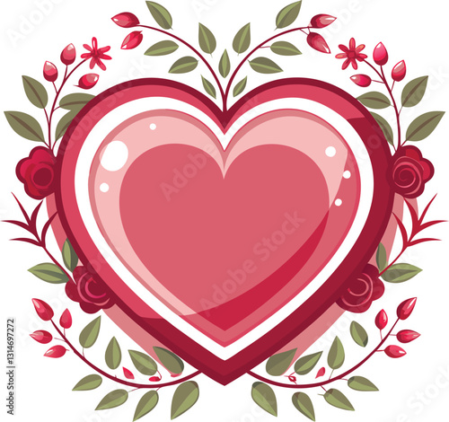 Elegant Heartfelt Love Frame – Vector Photocall Illustration