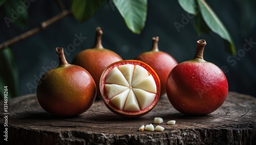 Mangosteen is a well-liked fruit. It is a tropical fruit featuring sweet, juicy white segments of flesh within a thick reddish-brown skin.