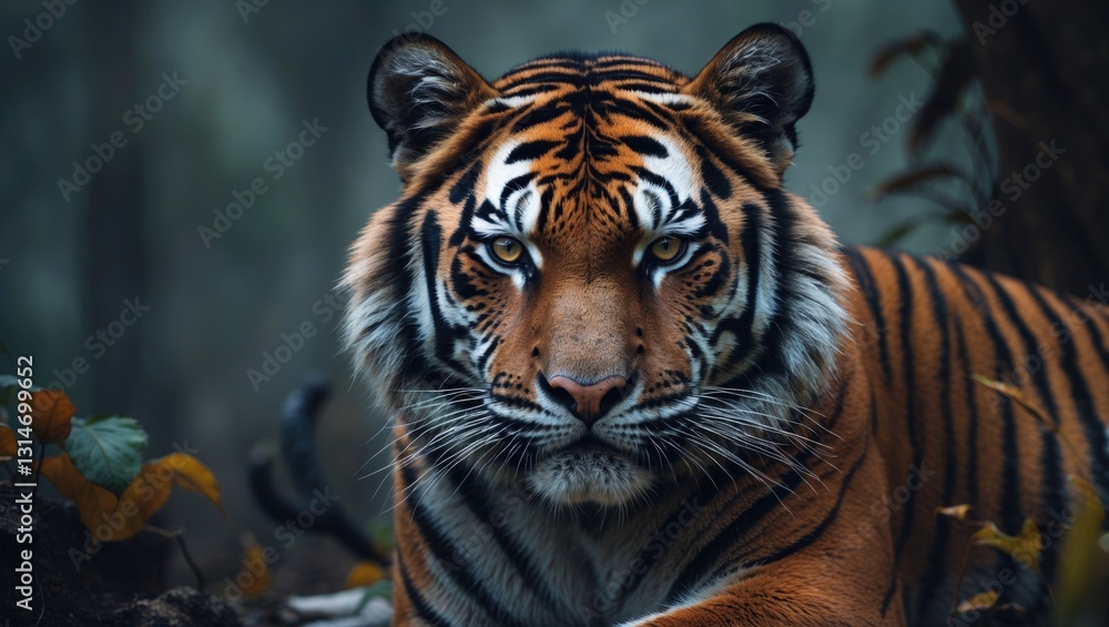 Naklejka premium Fractal Image of a Tiger