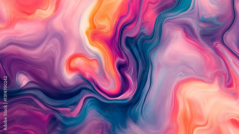 Abstract fluid marble background with swirling vibrant colors flowing seamlessly in a glossy texture Abstract fluid marble background with swirling vibrant colors flowing seamlessly in a glossy texture