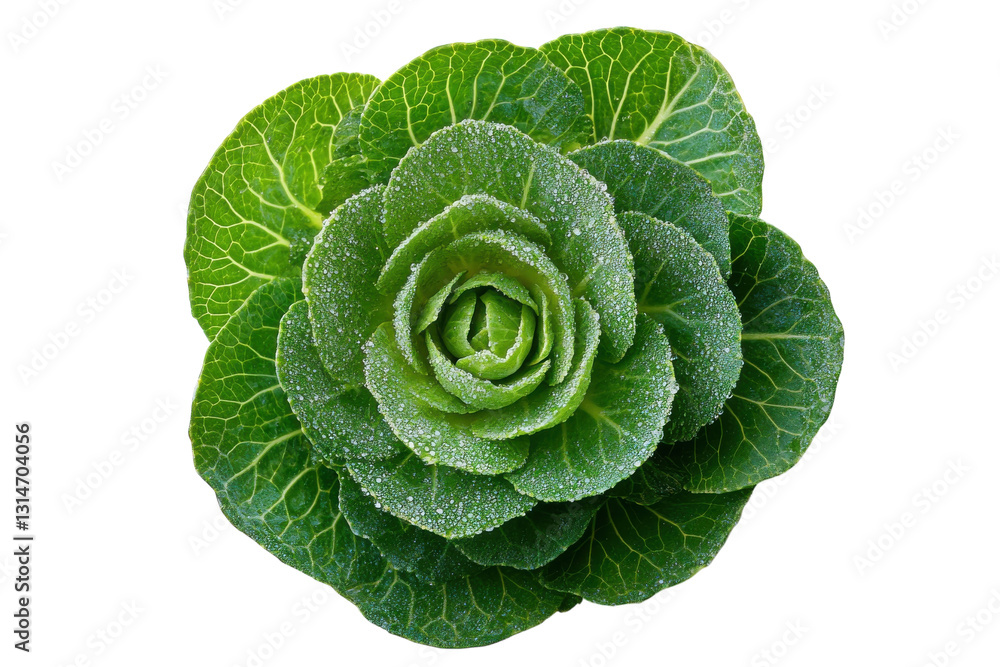 Fototapeta premium Green organic Brussels sprout isolated on transparent background