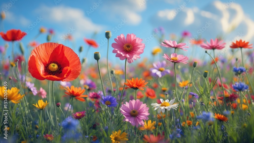 Fototapeta premium Wildflowers on a sunny day
