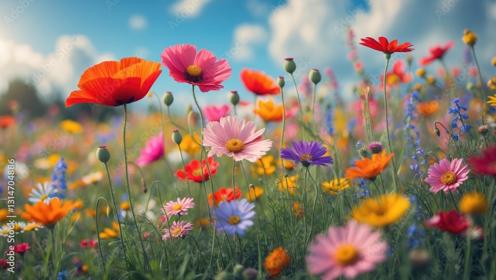 Obraz premium Wildflowers on a sunny day