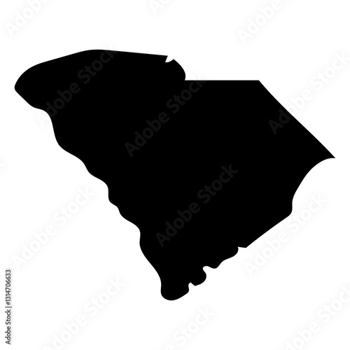 south carolina usa map silhouette.eps