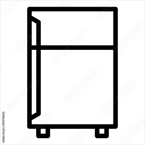 refrigerator line icon vector illustration isolated on white background
