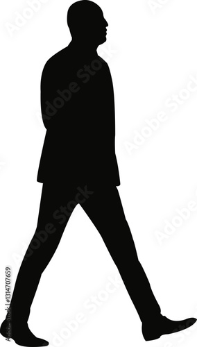 a man walking body silhouette vector