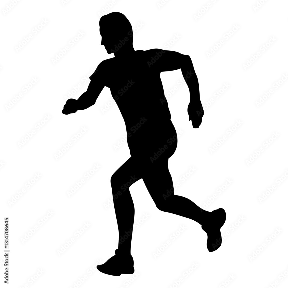 marathon male runner black silhouette.eps marathon male runner black silhouette.eps