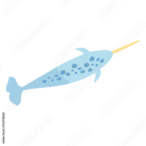 narwhal tail flipper tusk flat.eps