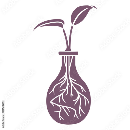 plant in glass vase cut out.eps