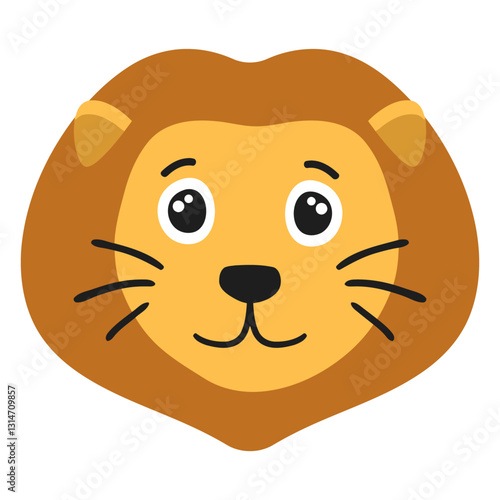 lion muzzle joyful flat sticker.eps