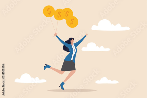 Bitcoin market risk, volatility and danger crypto currency price, challenge to success in bitcoin investment concept, smart businesswoman performing plates spinning with shiny bitcoin physical coins.