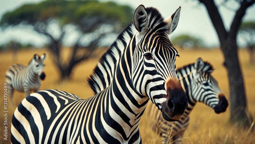 Fototapeta premium Zebra in the wild safari