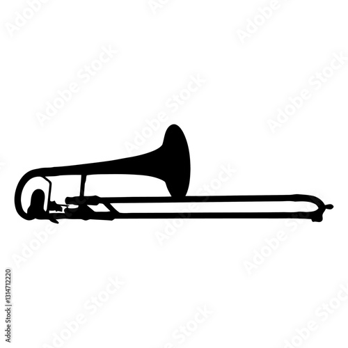 trombone musical instrument silhouette.eps