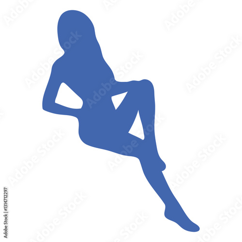 sexy girl recline silhouette.eps