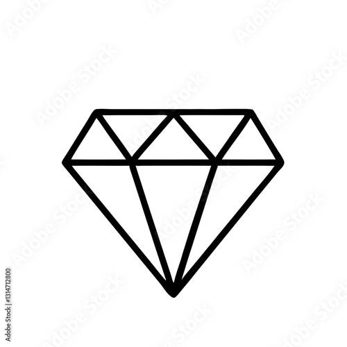 diamond outline isolated on transparent background 

