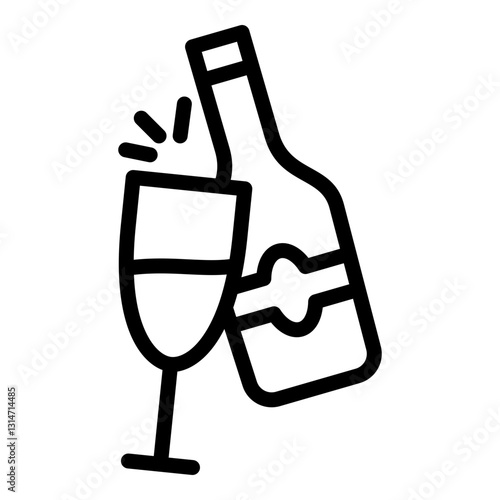 champagne vector icon for apps and websites