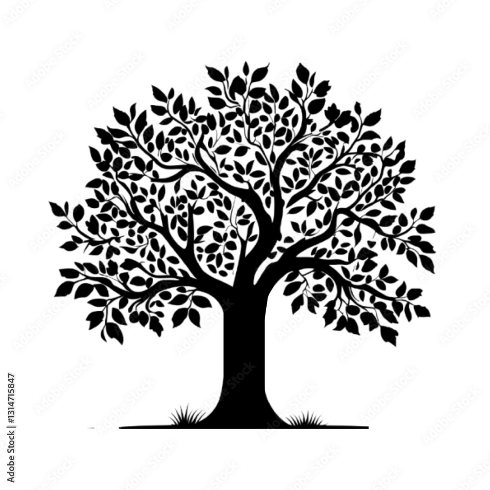 Obraz premium silhouette vector of a tree
