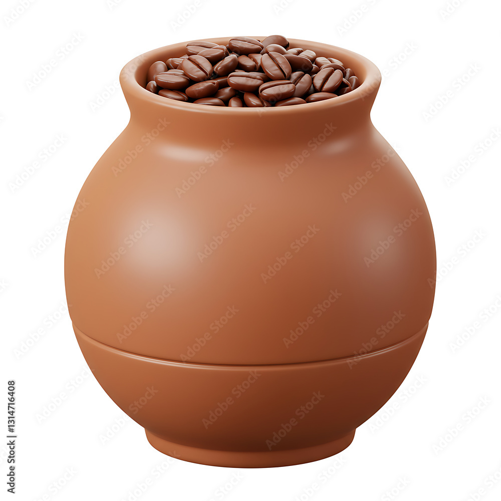 Roasted Coffee Beans in a Terracotta Jar A Still Life Photography Roasted Coffee Beans in a Terracotta Jar A Still Life Photography