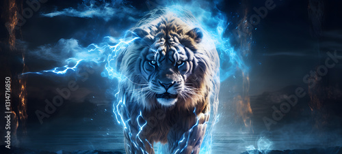 Melted liger art, ai generative