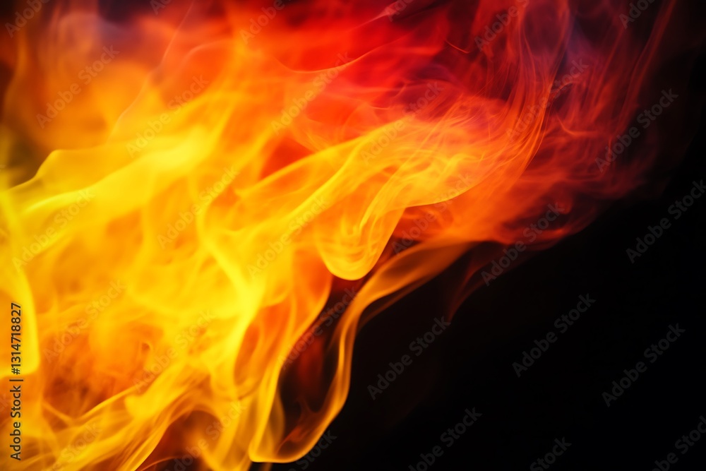 Abstract fiery orange and red smoke on black background. Abstract fiery orange and red smoke on black background.