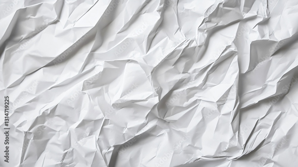 Fototapeta premium Crumpled White Paper Texture Background
