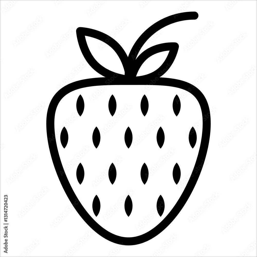 strawberry line icon vector illustration isolated on white background strawberry line icon vector illustration isolated on white background