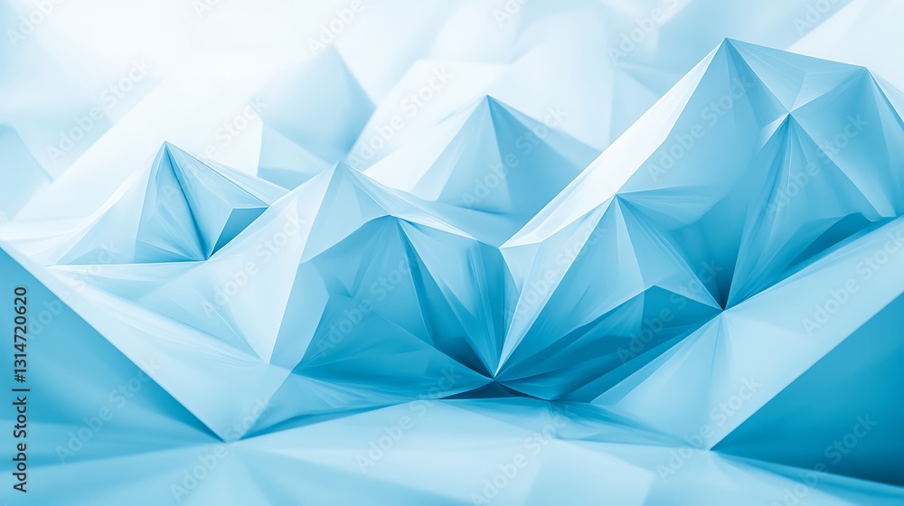 Abstract blue polygonal shapes as design element with bright background for graphics Abstract blue polygonal shapes as design element with bright background for graphics
