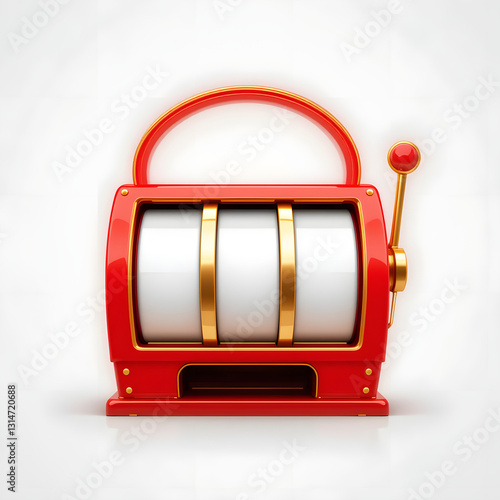 casino slot machine. Slot machine with empty wheels. 3d rendering illustration.