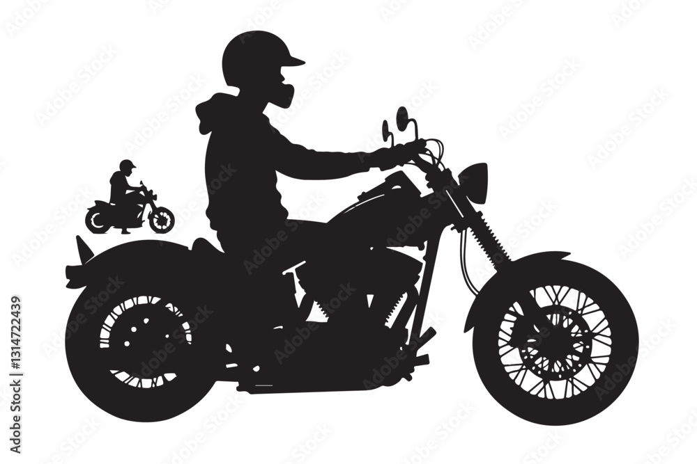 Fototapeta premium Motorcycle, bike motorbike motor biker silhouette, sport, speed, vector, motocross, transport, rider, ride, wheel, cycle, transportation, illustration, vehicle, road, bicycle, race, red, motorcycl