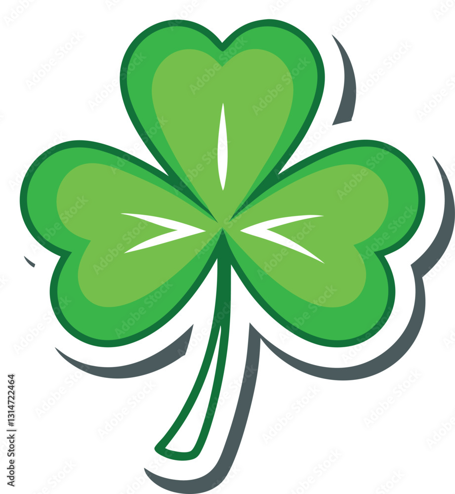St Patrick Day sticker with clover leaf vector illustration St Patrick Day sticker with clover leaf vector illustration