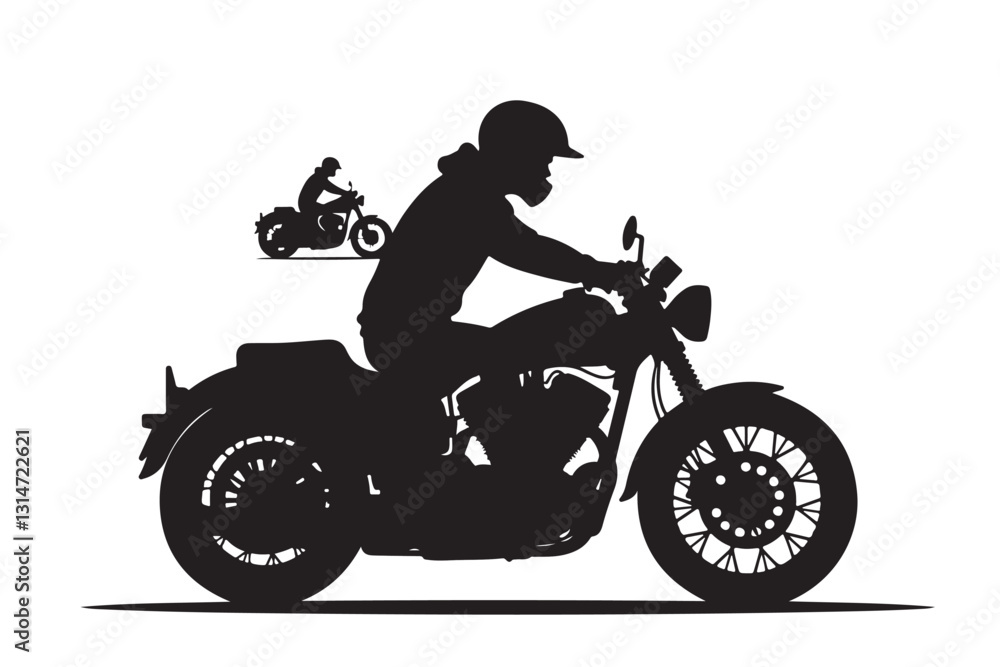 Fototapeta premium Motorcycle, bike motorbike motor biker silhouette, sport, speed, vector, motocross, transport, rider, ride, wheel, cycle, transportation, illustration, vehicle, road, bicycle, race, red, motorcycl