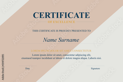 Beige Achievement Certificate Template Design