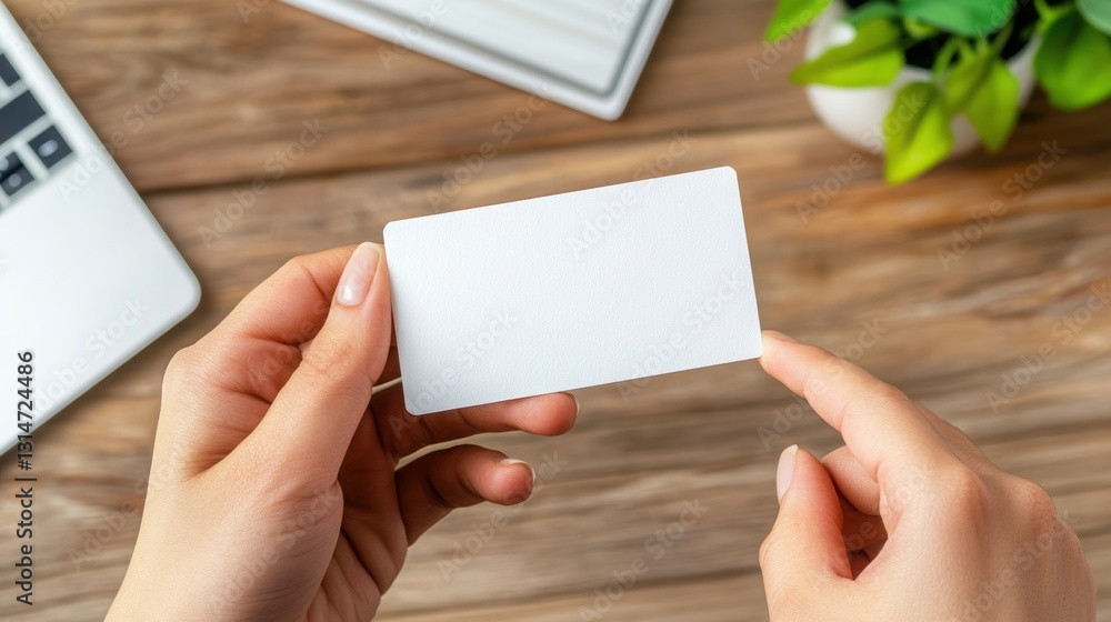 Obraz premium Blank white card symbolizing future content.
