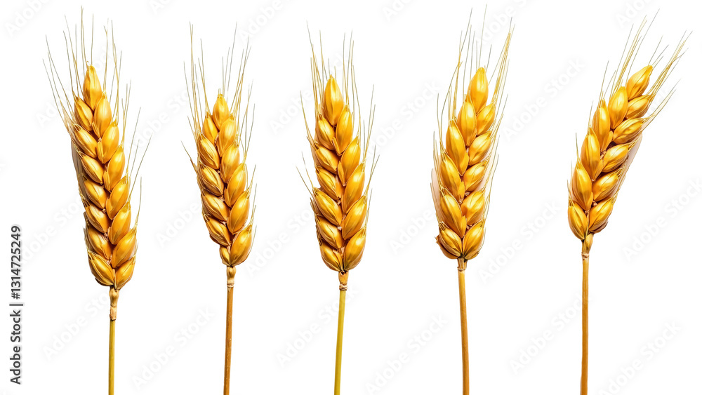 Golden Wheat Stalks Isolated on Transparent Background for Agricultural and Culinary Use Golden Wheat Stalks Isolated on Transparent Background for Agricultural and Culinary Use
