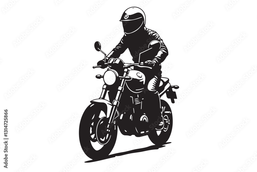 Cruiser Bike Silhouette, Motorcycle Rider, Biker Silhouette, Motorbike Vector, Chopper Bike, Cruiser Motorcycle, Biker Clipart, Vintage Motorcycle, Motorcycle Outline, Stock Vector, Riding a Bike, Mot
