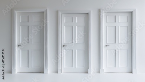 Wallpaper Mural Collection of various white doors isolated on a white background Torontodigital.ca