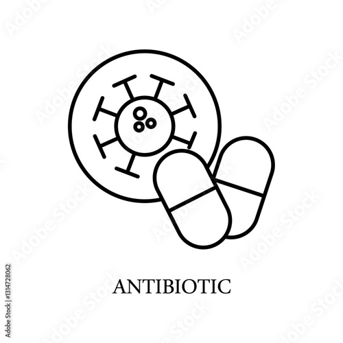 Icon a antibiotic, isolated against a clean background.