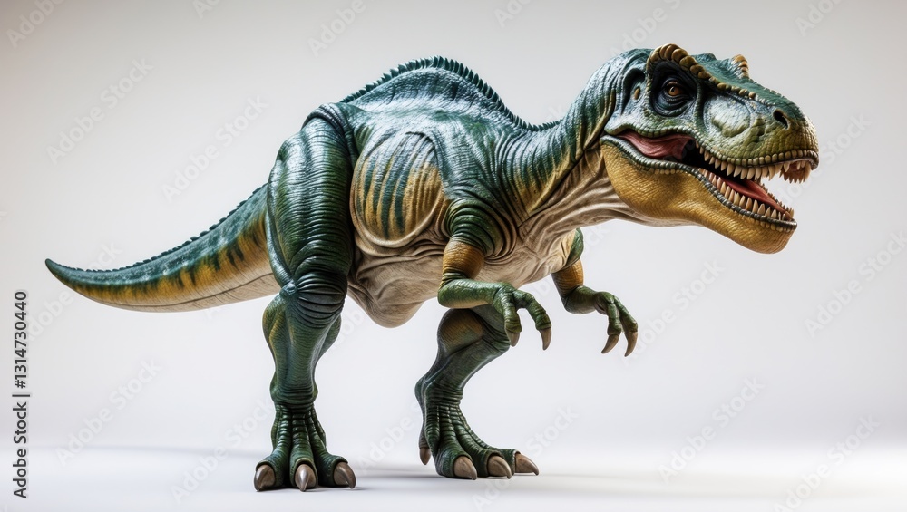 Obraz premium Shooting Dinosaur on a white background.