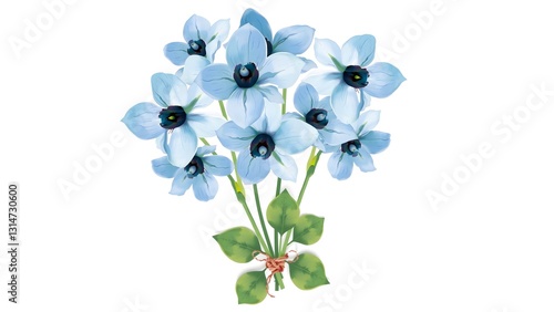 beautiful blue flower isolated on white background