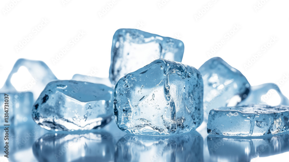 Close-Up of Clear Ice Pieces Isolated on Transparent Background for Cool Beverage Ads and Refreshing Designs Close-Up of Clear Ice Pieces Isolated on Transparent Background for Cool Beverage Ads and Refreshing Designs