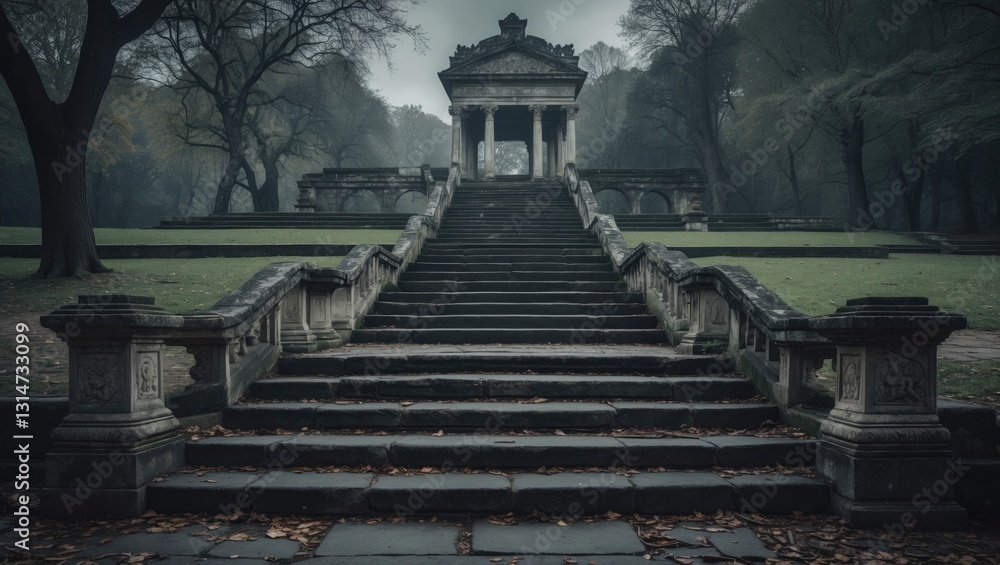 Obraz premium an ancient staircase located in a park