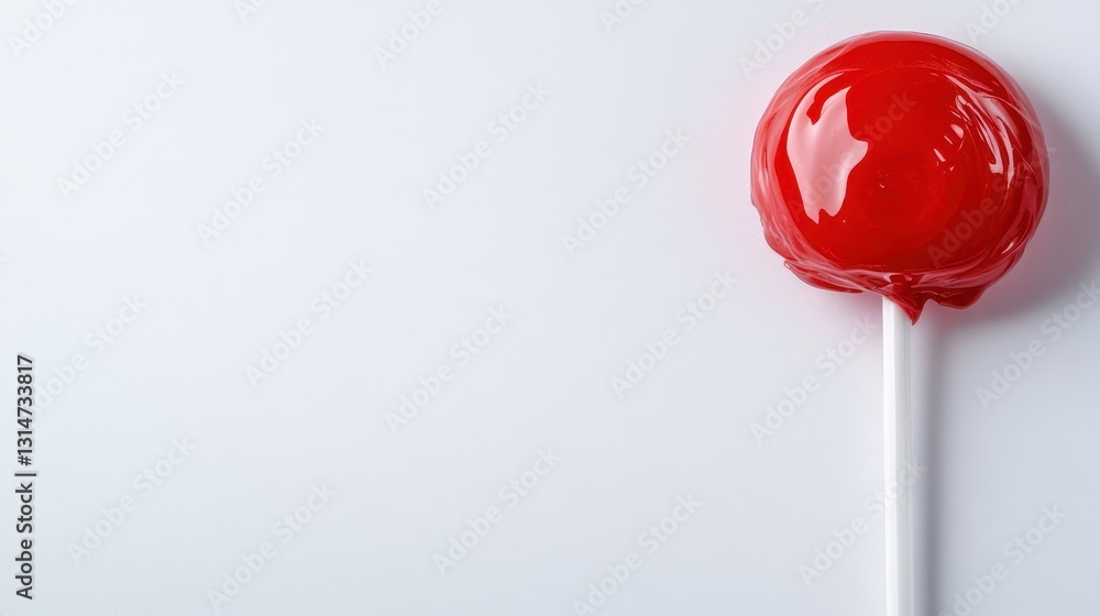 This vibrant red lollipop stands out against a clean, minimal background, showcasing its glossy surface and inviting design, perfect for candy-themed projects. This vibrant red lollipop stands out against a clean, minimal background, showcasing its glossy surface and inviting design, perfect for candy-themed projects.
